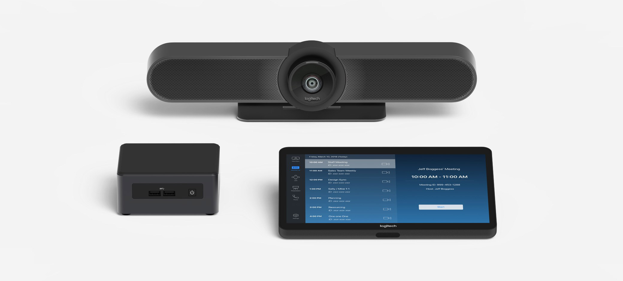 Logitech Video Conferencing System MeetUp, 4K Ultra HD (2160p 30fps), Field  of View 120°, 5x