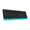 TASTATURA A4TECH FK10, CU FIR, NEGRU/ALBASTRU