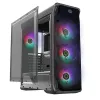 CARCASA PC GAMEMAX STARLIGHT FRGB, MIDI-TOWER, ATX, NEGRU