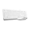 SET TASTATURA + MOUSE A4TECH F1010, CU FIR, ALB/GRI