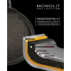 КАСТРЮЛЯ POLARIS MONOLIT-24C, 4Л, 24СМ, ЧЁРНЫЙ