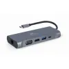 ADAPTOR VIDEO CABLEXPERT A-CM-COMBO7-01, USB TYPE-C - LAN, VGA, HDMI, USB TYPE-C, USB TYPE-A, SD CARD-READER, GRI
