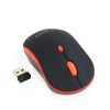 GEMBIRD MUSW-4B-03-R, WIRELESS OPTICAL MOUSE, 2.4GHZ, 4-BUTTON, 800/1200/1600DPI, NANO RECIVER, USB, BLACK/RED