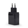 UNIVERSAL USB CHARGER - GEMBIRD EG-UQC3-01, 1XUSB QC3.0 OUTPUT: DC 3.8V...6.5V / 3A, 6.5V...9V / 2A, 9V...12V / MAX 1.5A, INPUT: 100/240V, BLACK