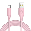 CABLE SILICONE TELLUR USB TO TYPE-C, 3A, 1M, PINK