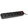 ФИЛЬТР ИМПУЛЬСНЫХ ПОМЕХ SURGE PROTECTOR SVEN OPTIMA 6 SOCKETS WITH CHILDREN PROTECTION 5M, BLACK (PRIZA CU PROTECTIE - PRELUNGITOR/BASIC SURGE PROTECTION)