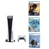 CONSOLA DE JOCURI SONY PS5, ALB, "GOW RAGNAROK"(VOUCHER), "HORIZON II", "LAST OF US RMK"