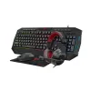 КЛАВИАТУРА, МЫШЬ, КОВРИК ДЛЯ МЫШИ И ГАРНИТУРА HAVIT KB501CM, ПРОВОДНОЕ, ЧЁРНЫЙ