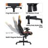 ИГРОВОЕ КРЕСЛО LUMI PREMIUM GAMING CHAIR CH06-34 WITH HEADREST & LUMBAR SUPPORT CH06-34, BLACK/ORANGE, PVC LEATHER, 4D ARMREST, STEEL FRAME, 350MM NYLON PLASTIC BASE, PU CASTER, 80MM CLASS 4 GAS LIFT, WEIGHT CAPACITY 180 KG