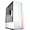 КОМПЬЮТЕРНЫЙ КОРПУС SHARKOON RGB SLIDER WHITE ATX CASE, SIDE PANEL OF TEMPERED GLASS, NO PSU, TOOL-FREE, CABLE MANAGEMENT, FRONT PANEL ARGB LED STRIP, FANS: REAR 1X120MM INSTALLED, ARGB CONTROLLER, 2X3.5