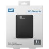 2.5" EXTERNAL HDD 1.0TB (USB3.0)  WESTERN DIGITAL "ELEMENTS", BLACK, DURABLE DESIGN