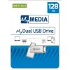 ФЛЕШ-НАКОПИТЕЛЬ USB3.2 MYMEDIA (BY VERBATIM) MYDUAL USB 3.2 GEN1/ USB A + USB-C /  128ГБ