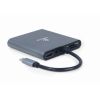 АДАПТЕР 6-IN-1 GEMBIRD A-CM-COMBO6-01 / USB3 PORT, 4K HDMI AND FULL HD VGA VIDEO, STEREO AUDIO, CARD READER AND USB TYPE-C PD CHARGE SUPPORT