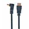 CABLE HDMI  CC-HDMI490-6, 1.8 M, HDMI V.1.4 90 DEGREES, MALE-MALE, BLACK CABLE WITH GOLD-PLATED CONNECTORS, BULK PACKING
