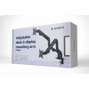 ARM FOR 2 MONITORS 17"-32" - GEMBIRD MA-DA2-02, STEEL (1.35 MM), GAS SPRING 2-8 KG, VESA 75/100, ARM ROTATES, EXTENDS AND RETRACTS, TILTS TO CHANGE READING ANGLES, AND ALLOWS TO ROTATE DISPLAY FROM LANDSCAPE-TO-PORTRAIT MODE