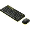 LOGITECH WIRELESS DESKTOP MK240 NANO USB, KEYBOARD + MOUSE, 2.4GHZ NANO USB RECEIVER, BLACK/CHARTREUSE YELLOW, RETAIL - RUS