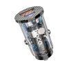 USB АВТОМОБИЛЬНОЕ ЗАРЯДНОЕ УСТРОЙСТВО HOCO DZ3 MAX / 1 X USB + 1 X USB-C / 42W / UP TO PD3.0 / QC3.0 / TRANSPARENT