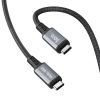 КАБЕЛЬ USB-C НА USB-C HOCO  US01 / 1M / NYLON BRAID + ALUMINUM ALLOY / USB3.1 GEN2 UP TO PD100W CHARGING POWER FOR LAPTOP / BLACK