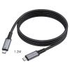 КАБЕЛЬ USB-C НА USB-C HOCO  US01 / 1M / NYLON BRAID + ALUMINUM ALLOY / USB3.1 GEN2 UP TO PD100W CHARGING POWER FOR LAPTOP / BLACK