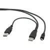 КАБЕЛЬ ДЛЯ ЗАРЯДКИ И ПЕРЕДАЧИ ДАННЫХ CABLEXPERT CCP-USB22-AM5P-3, 2 Х USB 2.0/MINI-USB, 0,9 М, ЧЁРНЫЙ