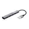 MINI USB HUB TRUST  HALYX 4-PORT, SILVER