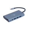 МНОГОПОРТОВЫЙ АДАПТЕР GEMBIRD A-CM-COMBO7-01/ USB-C/ 3XUSB-A/ 1XUSB-C (PD 100W)/ HDMI/ VGA/ MINIJACK 3.5MM/ SD/ MICROSD