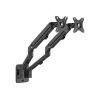 MONITOR WALL MOUNT ARM FOR 2 MONITORS UP TO 17-27”  GEMBIRD MA-WA2-01, ADJUSTABLE WALL 2 DISPLAY MOUNTING ARM (ROTATE, TILT, SWIVEL),  VESA 75/100, UP TO 7 KG, BLACK