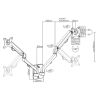 MONITOR WALL MOUNT ARM FOR 2 MONITORS UP TO 17-27”  GEMBIRD MA-WA2-01, ADJUSTABLE WALL 2 DISPLAY MOUNTING ARM (ROTATE, TILT, SWIVEL),  VESA 75/100, UP TO 7 KG, BLACK