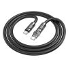 КАБЕЛЬ TYPE-C НА TYPE-C HOCO “U118 TRIUMPH” / 1.2M / ZINC ALLOY / 60W / UP TO 3A / BLACK