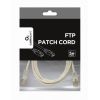 1 M, FTP PATCH CORD  GRAY, PP22-1M, CAT.5E, GEMBIRD, MOLDED STRAIN RELIEF 50U” PLUGS
