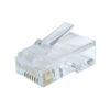 RJ45 MODULAR PLUG LC-8P8C-002/100, MODULAR PLUG 8P8C FOR SOLID CAT6 LAN CABLE, 30U” GOLD PLATED, 100 PCS/BAG