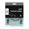 UTP CAT.5E PATCH CORD, 0.5M, GREEN