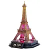 ПАЗЛ 3D CUBICFUN "ЭЙФЕЛЕВА БАШНЯ" С LED ПОДСВЕТКОЙ, 8+