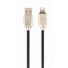 CABLE USB2.0/ 8-PIN (LIGHTNING)  - 2M - CABLEXPERT CC-USB2R-AMLM-2M, PREMIUM RUBBER 8-PIN CHARGING AND DATA CABLE, 2 M, BLACK