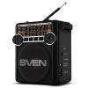 SVEN SRP-355 BLACK, FM/AM/SW RADIO, 3W RMS, 8-BAND RADIO RECEIVER, BUILT-IN AUDIO FILES PLAYER FROM USB-FASH, MICROSD AND SD CARD STORAGE DEVICES, TELESCOPIC SWIVEL ANTENNA, BUILT-IN BATTERY