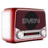 SVEN SRP-525 RED, FM/AM/SW RADIO, 3W RMS, 8-BAND RADIO RECEIVER, BUILT-IN AUDIO FILES PLAYER FROM USB-FASH, MICROSD AND SD CARD STORAGE DEVICES, TELESCOPIC SWIVEL ANTENNA, BUILT-IN BATTERY