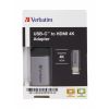 АДАПТЕР VERBATIM USB TYPE-C TO HDMI 4K, 10 CM