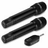 SVEN MK-742, TWO WIRELESS DYNAMIC MICROPHONES, LI-ION 180MAH, 2.4GHZ RADIO / 6.3 MM PLUG, UP TO 25 M DISTANCE, UP TO 12 HOURS, POP FILTER, BLACK