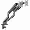 ARM FOR 2 MONITORS 17”-32” - GEMBIRD MA-DA2-05, STEEL (1.35 MM), GAS SPRING 2-9 KG PER DISPLAY, VESA 75/100, ARM ROTATES, EXTENDS AND RETRACTS, TILTS TO CHANGE READING ANGLES, AND ALLOWS TO ROTATE DISPLAY FROM LANDSCAPE-TO-PORTRAIT MODE, SPACE GREY