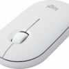 LOGITECH WIRELESS PEBBLE MOUSE 2 M350S TONAL WHITE, SLIM, COMPACT BLUETOOTH MOUSE WITH A CUSTOMIZABLE BUTTON, 400-4000 DPI, NANO RECEIVER, MULTI-DEVICE PAIRING, SILENT CLICK