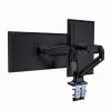 ARM FOR 2 MONITORS 17”-35” - FULL-MOTION DESK ARM GEMBIRD MA-DA2-03, ALU AND STEEL, GAS SPRING 3-10 KG PER SCREEN, VESA 75/100, ARM ROTATES, EXTENDS AND RETRACTS, TILTS TO CHANGE READING ANGLES, AND ALLOWS TO ROTATE DISPLAY FROM LANDSCAPE-TO-PORTRAIT MODE
