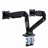 ARM FOR 2 MONITORS 17”-35” - FULL-MOTION DESK ARM GEMBIRD MA-DA2-03, ALU AND STEEL, GAS SPRING 3-10 KG PER SCREEN, VESA 75/100, ARM ROTATES, EXTENDS AND RETRACTS, TILTS TO CHANGE READING ANGLES, AND ALLOWS TO ROTATE DISPLAY FROM LANDSCAPE-TO-PORTRAIT MODE