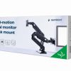 ARM FOR 2 MONITORS 17”-35” - FULL-MOTION DESK ARM GEMBIRD MA-DA2-03, ALU AND STEEL, GAS SPRING 3-10 KG PER SCREEN, VESA 75/100, ARM ROTATES, EXTENDS AND RETRACTS, TILTS TO CHANGE READING ANGLES, AND ALLOWS TO ROTATE DISPLAY FROM LANDSCAPE-TO-PORTRAIT MODE