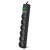 SURGE PROTECTOR SVEN SF-06E-16, 6 SOCKETS, CHILDREN PROTECTION, VARISTOR PROTECTION, NON-FLAMMABLE, 3680W, 5.0M, BLACK