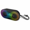 SVEN PS-99, BLUETOOTH WATERPROOF PORTABLE SPEAKER, 10W RMS, DYNAMIC SWITCHABLE RGB BACKLIGHT, WATER PROTECTION (IPX5), TWS, BUILT-IN LITHIUM BATTERY -1800 MAH,  AUX STEREO INPUT