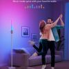 FLOOR LAMP  GOVEE RGBICW CYLINDER FLOOR LAMP, WI-FI + BT, MULTICOLOR + EXTRA WHITE LEDS, MULTIDIRECTIONAL LIGHTING, 360° LIGHTING, 2200K-6500K, 1500 LUMENS, NO HUB REQUIRED, 64 PRESET SCENE MODES, SCHEDULE & TIMER FUNCTIONS, APP, CONTROL BOX, VOICE CONTRO