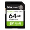 КАРТА ПАМЯТИ SD  64GB KINGSTON CANVAS SELECT PLUS, 150MB/S