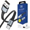 CABLE USB - TYPE-C, 9V/2.0A/18W/QC3.0, 1.0M, 3MK N-SERIES BLACK