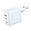 UNIVERSAL HOME CHARGER SWISSTEN GAN 2X USB-C + 1X USB 70W WHITE
