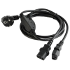 POWER CORD PC-220V   2M EURO PLUG, Y-CORD 1.55M+Y NECK 0.45M+0.45M,...
